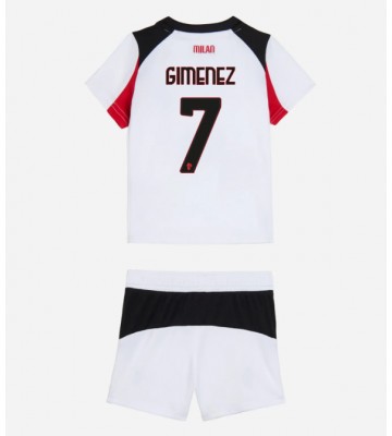 AC Milan Santiago Gimenez #7 Udebanesæt Børn 2025-26 Kort ærmer (+ korte bukser)